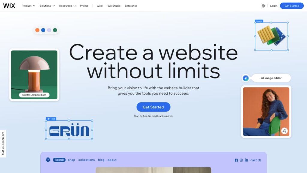 wix-homepage The Wix homepage.